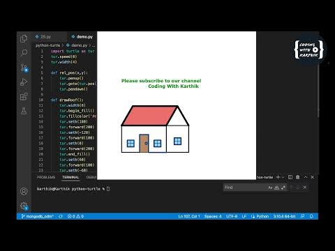 🤩 Very easy to Draw House using Python Turtle Graphics | Python Turtle ...