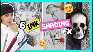 6 INK SHADING TECHNIQUES YOU NEED TO KNOW!! How to Make Manga Comics Special Effects