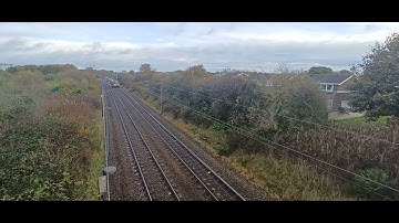 68009 & 68001 passing Cramlington with the Tyne Yard to Wetheral RHTT train