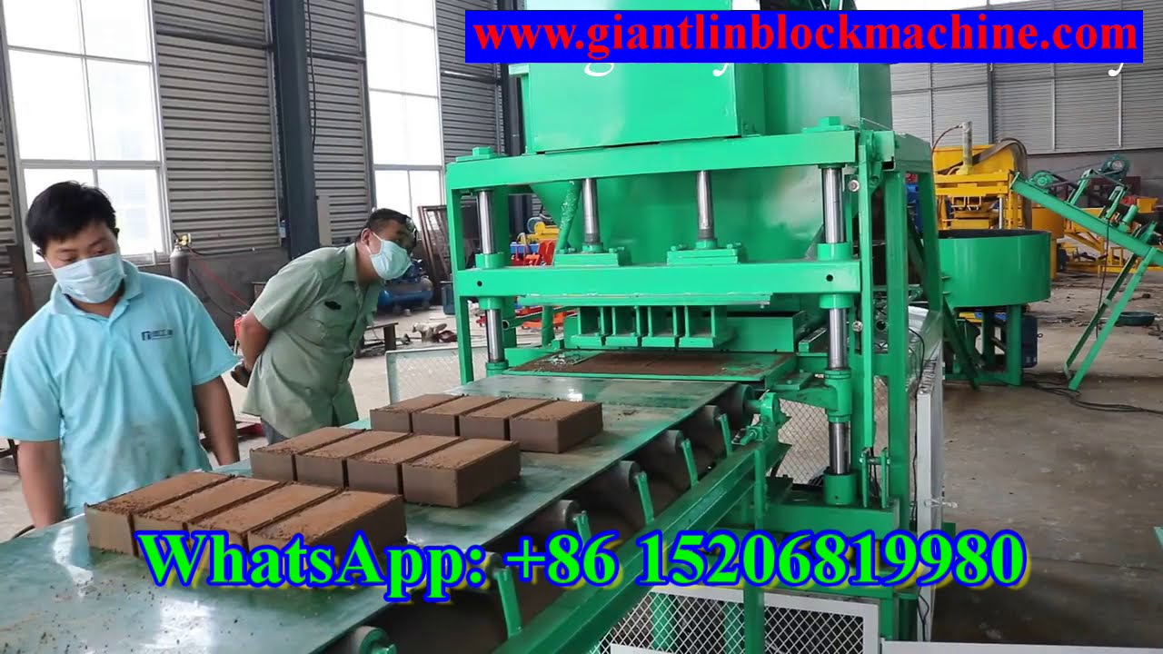 QT4-10 automatic hydraulic clay soil mud earth interlocking lego brick ...