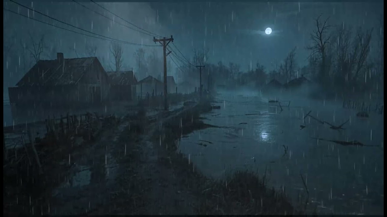 Decaying Rural Village at Night — Quiet Borderland Ambience | Relax • Study • Sleep