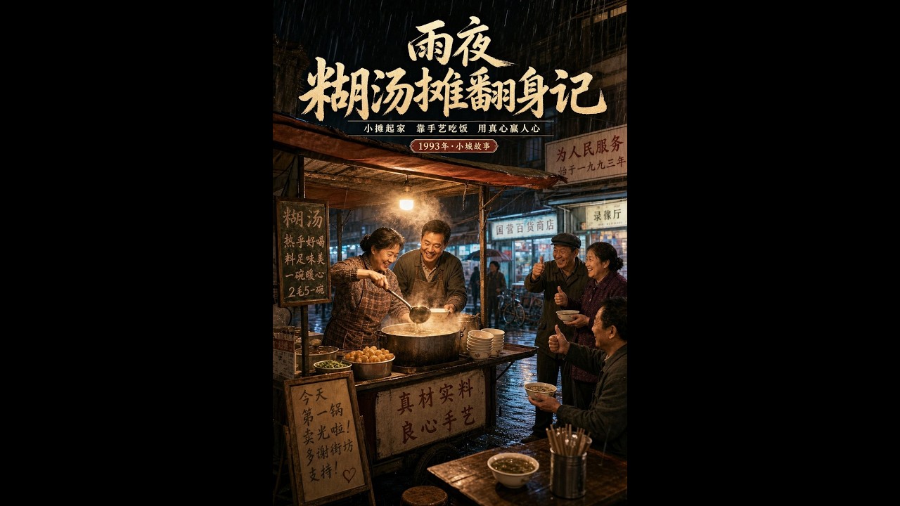 【一口气看完】《雨夜糊汤摊翻身记第一部》#短剧 #AI短剧 #逆袭 #drama #爽剧 #鲨鱼先生