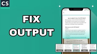 How To Fix And Solve Output On CamScanner App | Final Solution