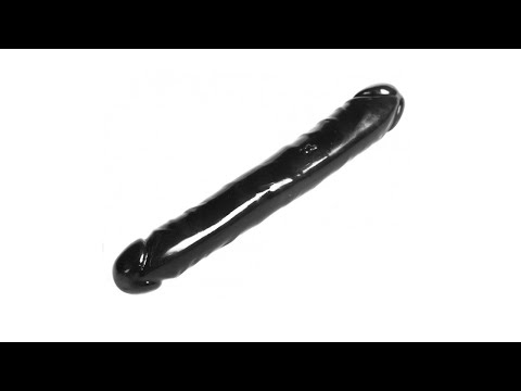 782421104801 Двусторонний гнущийся черный фаллос / BUILT IN AMERICA DOUBLE DILDO JR. VEINED BLACK