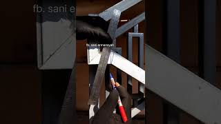 Corner joints on minimalist stair railings #ideal #diy #welding #tips #skillsb#art #metal.