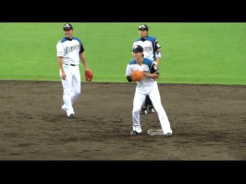 20121011日本ハム内野シートノック・2塁あたり＠宮崎アイビー