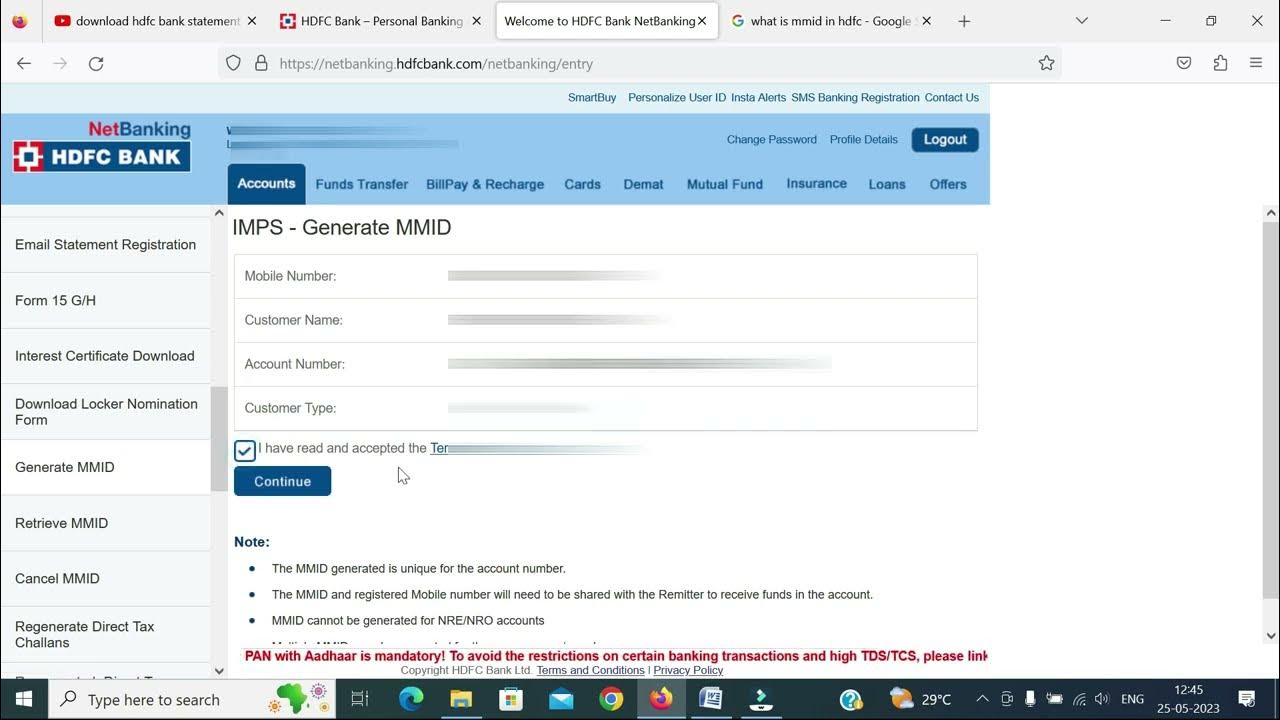 how-to-generate-mmid-code-for-hdfc-bank-using-hdfc-netbanking-youtube