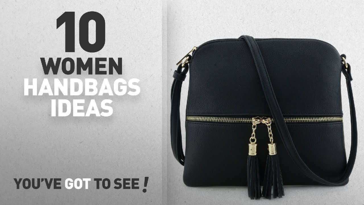 Top 10 Crossbody Handbag [ Winter 2018 ]: Lightweight Medium Crossbody Bag with Tassel Black
