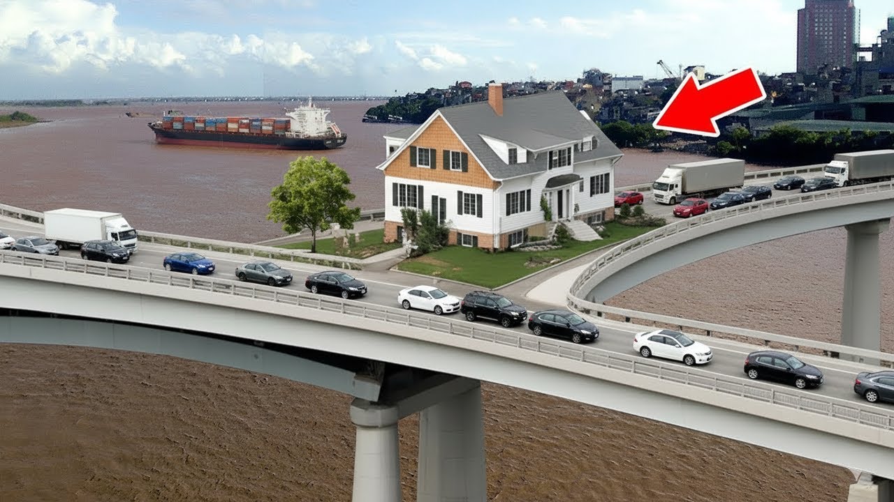 Ngôi Nhà Đinh cứng đầu nhất Thế giới nằm Chềnh ỀNH giữa Cây Cầu