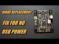 Fix For No USB Power On Flight Controller