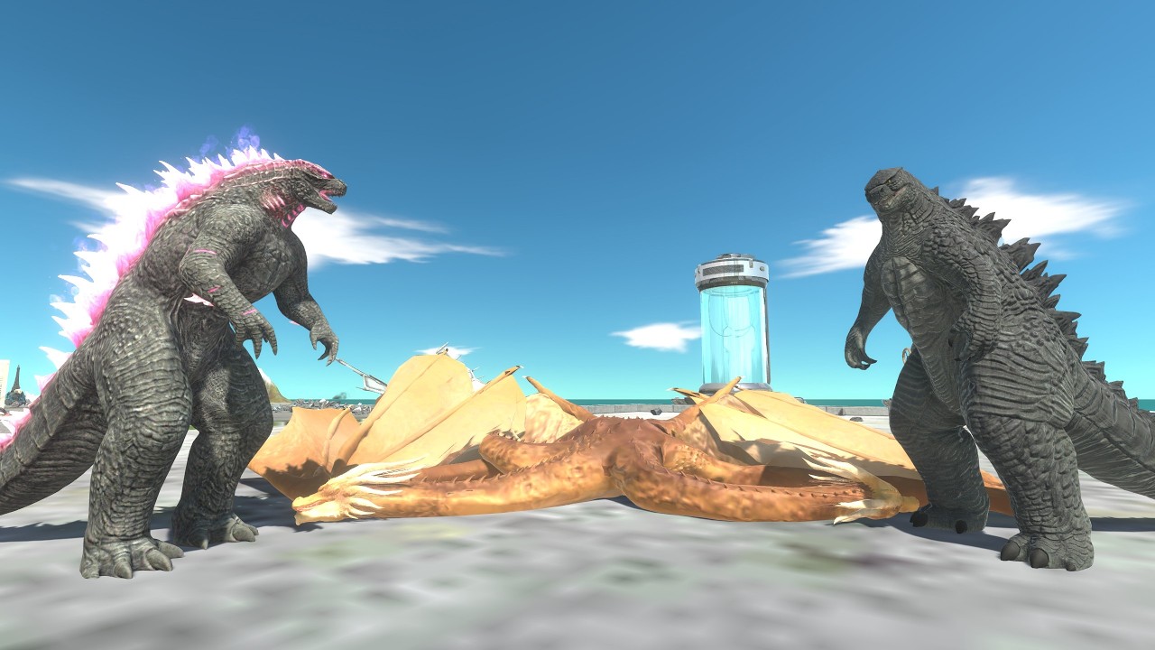 Godzilla 2014 team up Evolved Godzilla Defeat Evolution of Ghidorah