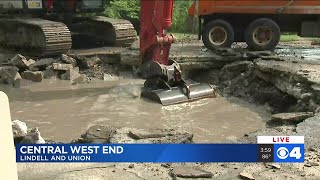Crews working to repair 30-inch water main break near Forest Park