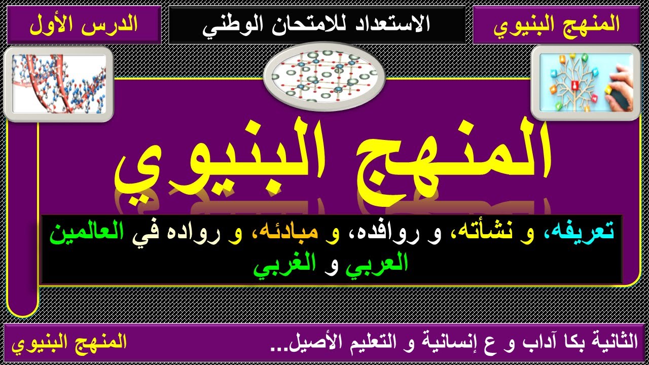 المنهج البنيوي، الدرس الأول: تعريفه و نشأته و أسسه و روافده و خصائصه و رواده