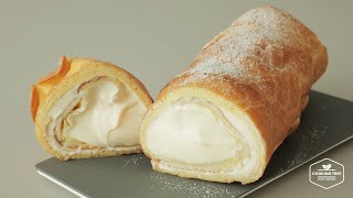 한입 먹으면 행복함이 차오르는 돌돌말은 슈 케이크! 슈크림 롤케이크 만들기 : Cream puff Roll Cake * Choux Cake Recipe | Cooking tree