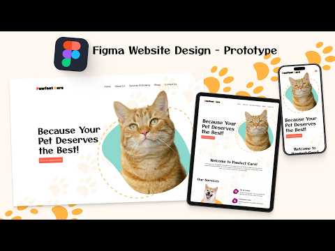 Figma Complete Pet Care Website UI/UX Design Course | Part 8: Prototype