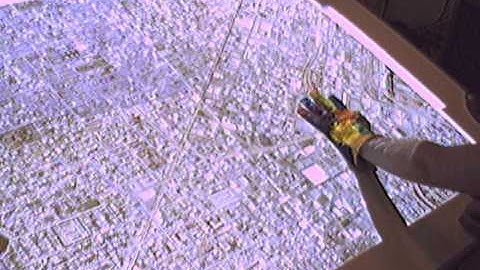 Gesture input for Google Earth on a large tabletop display