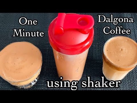 One Minute Dalgona Coffee Using Shaker Bottle  Trending Dalgona Coffee  Fastest Way 