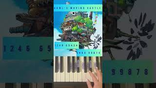 HOWL’S MOVING CASTLE piano tutorial🎹 #piano #tutorial #music #shorts #tiktok #anime #video