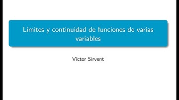 Límites y continuidad de funciones de varias variables