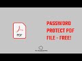 How to PASSWORD protect PDF files?