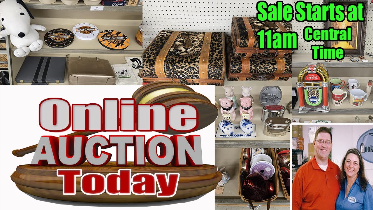 Live 4 hour Friday Auction Harley Davidson, Coke, Vintage luggage and much more!
