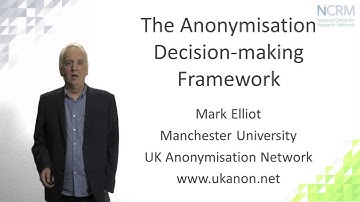 The anonymisation decision-making framework, Mark Elliot (part 2 of 3)