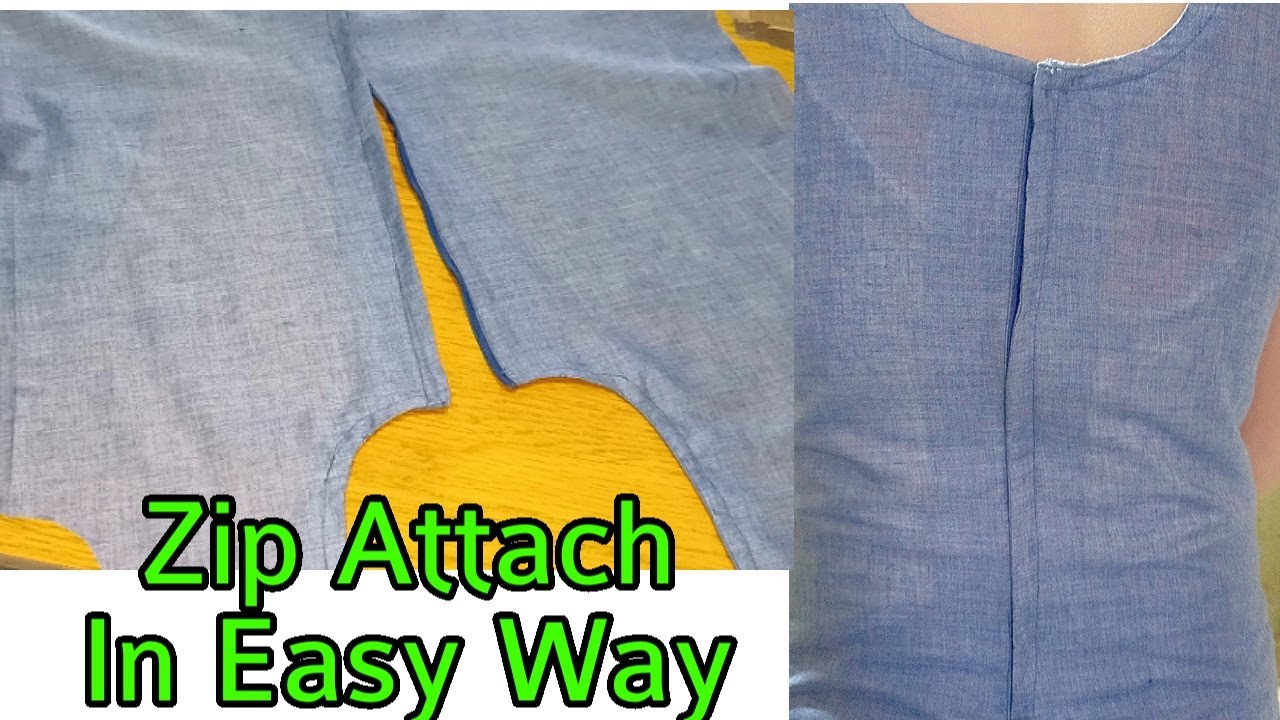 जिप लगाने का आसान तरीका/Attach Invisible Zip In Kurtis, Kameez,&Blouse