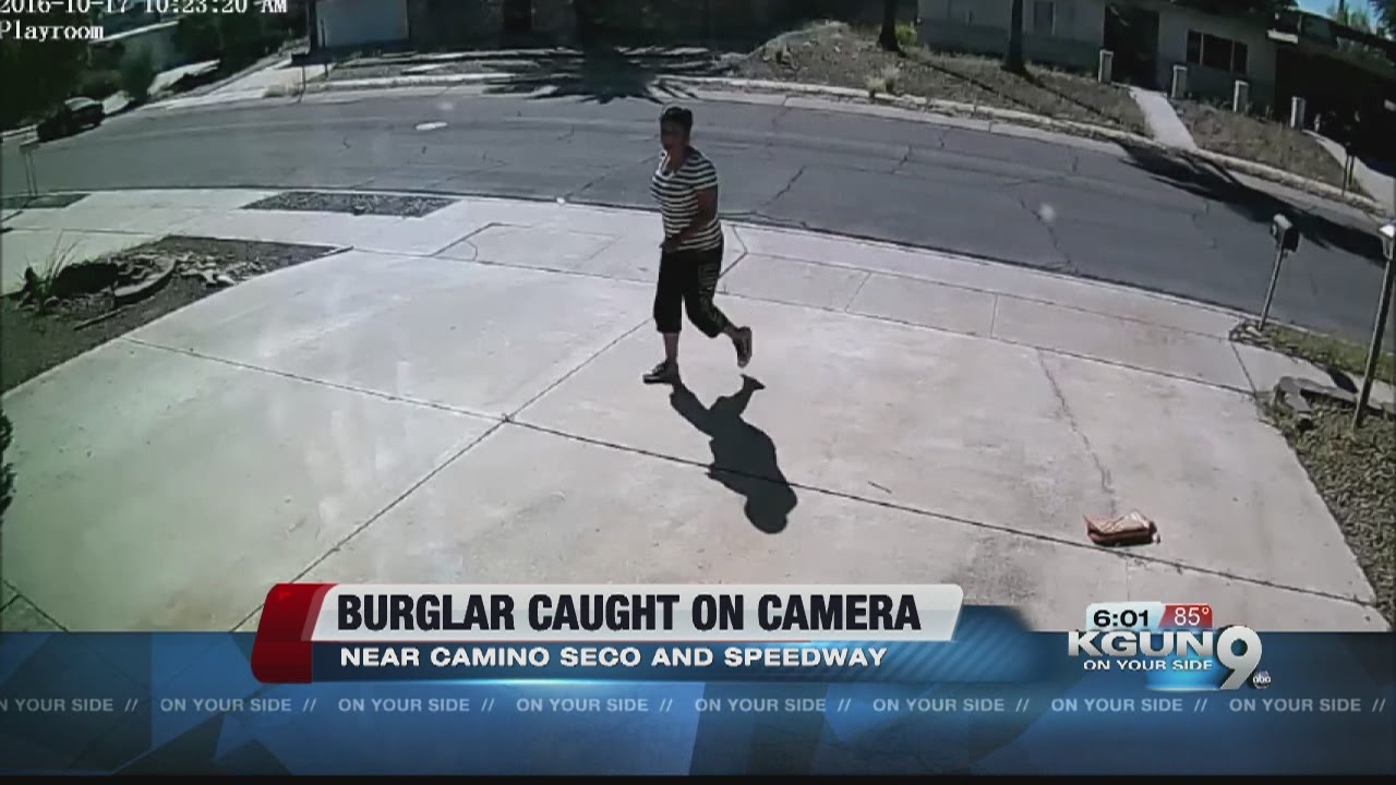 Burglar caught on camera stealing from an Eastside home - YouTube