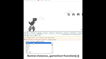 Dinosaur Game Hack In One Line Of Code || Ebadallah IT