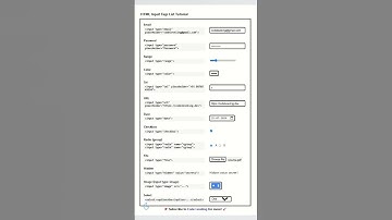 HTML Input Tags List Tutorial (Web Development) #html
