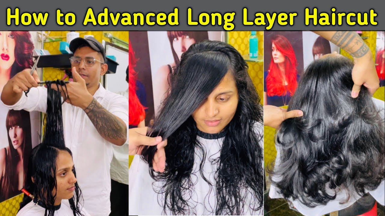 How to advanced full Long Layer haircut tutorial in Hindi / step by ...
