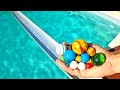 Colorful Marble Run ASMR in the pool underwater