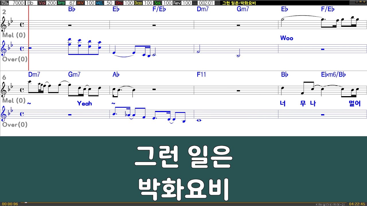 [은성반주기] 그런일은 - 박화요비 /악보/MR/가사
