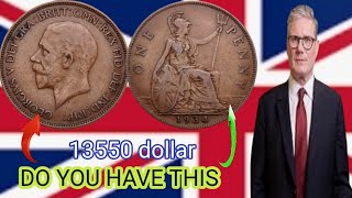 1934 Uk 1 Penny Coin Worth 13,550? Rare Coin Value Explained