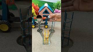😱 Real Working Mini Tractor Making Cement Pillar | Amazing DIY Construction Machine 🚜 #shorts