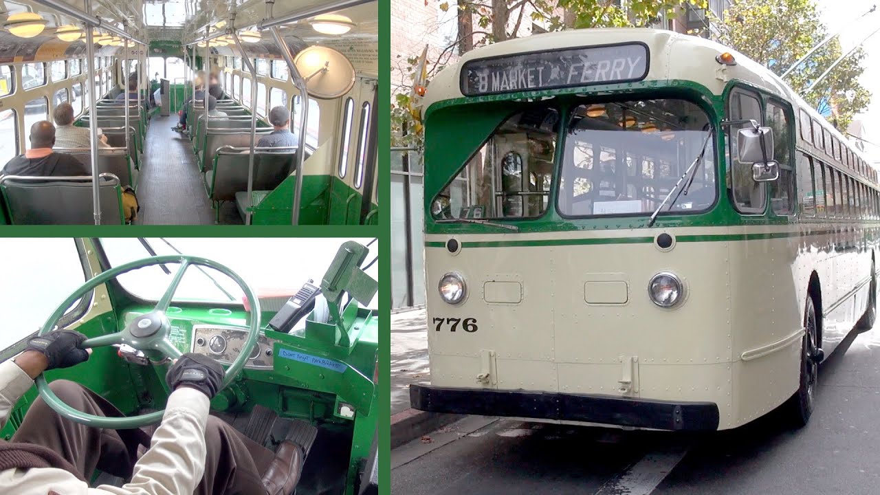 Riding 1950 Muni Trolley Bus 776 San Francisco Muni Heritage Weekend