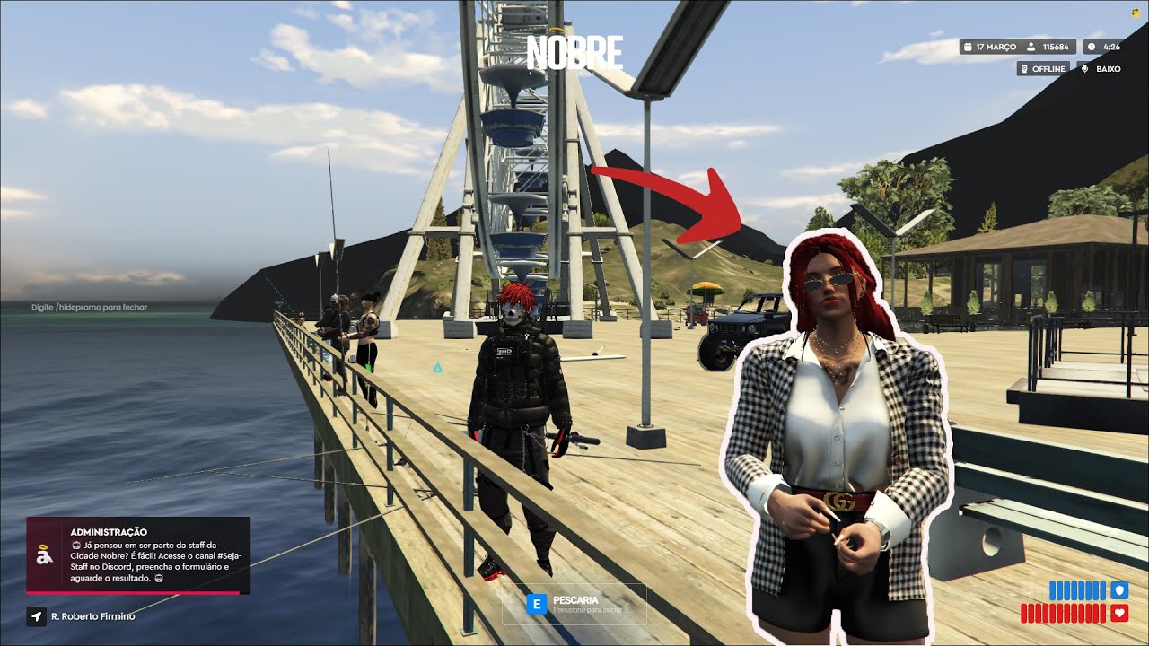 OLHA QUEM EU ENCONTREI NA PESCARIA! Cidade Nobre GTA RP (Sub Zero)