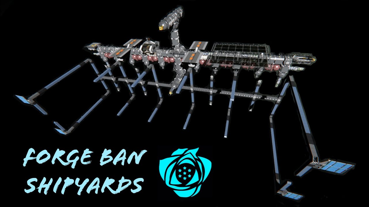 Space Engineers FBN Orbital Shipyard Base Station ship showcase - YouTube