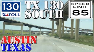 TX 130 South  America's FASTEST Highway  85 MPH  Austin  Texas  4K Highway Drive
