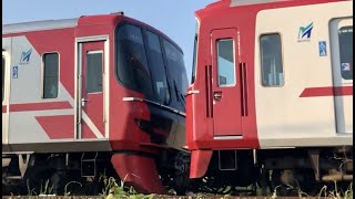 【train videos】夕暮れの名鉄３１００系２次車＋９１００系２次車・３１１１Ｆ＋９１０５Ｆ