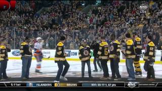 Rob Gronkowski spikes puck at TD Garden