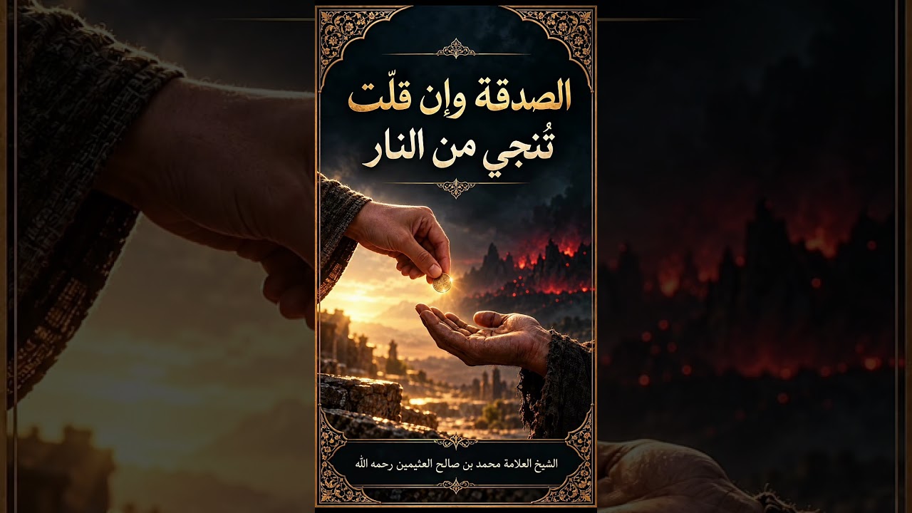 الصدقة وإن قلّت تُنجي من النار . الشيخ العلامة محمد بن صالح العثيمين رحمه الله .