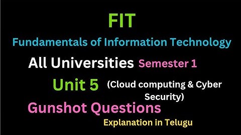 FIT Unit 5 Cloud Computing & Cyber Security Important Gunshot Questions and Answers #degree#bcom