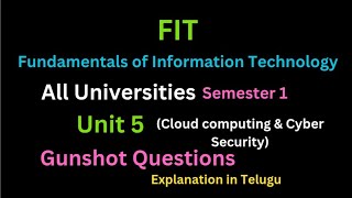 FIT Unit 5 Cloud Computing & Cyber Security Important Gunshot Questions and Answers #degree#bcom