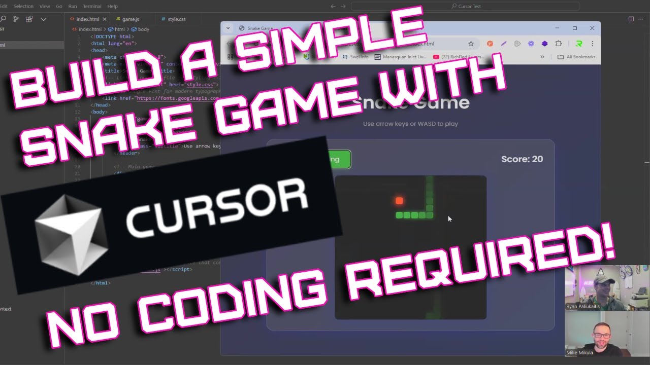 creating simple snake game in c++ (with source... 🎮 I Built a Snake Game in Minutes with AI – No Coding Required! 🚀 - YouTube