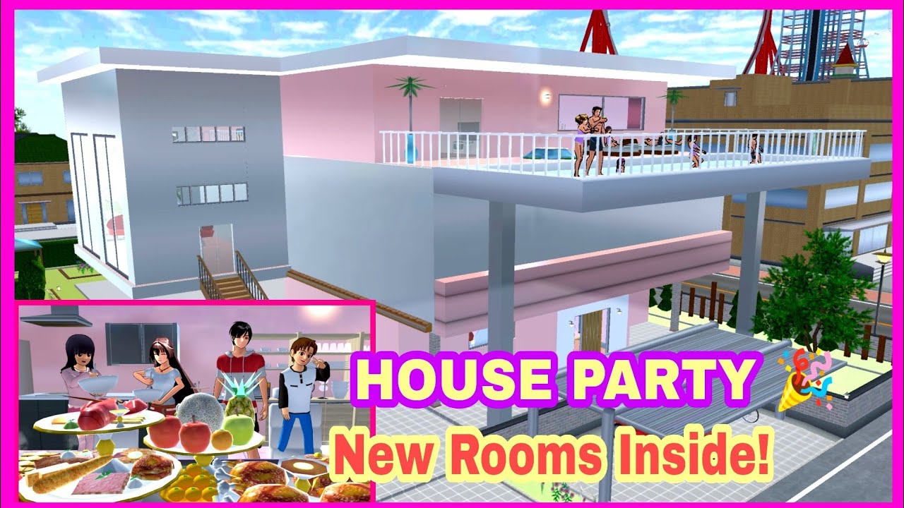 Modern pink house. - Sakura School Simulator Myanmar