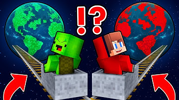 Mikey EMERALD vs JJ RUBY Planet Survival Battle in Minecraft ! (Maizen)