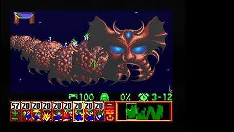 Lemmings SNES Taxing 15 What an AWESOME level 10149 points (100% saved & 11 skills used)