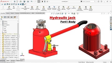Design of Hydraulic Jack in solidworks | Part 1 Jack Body | Surface feature | Thread feature and etc