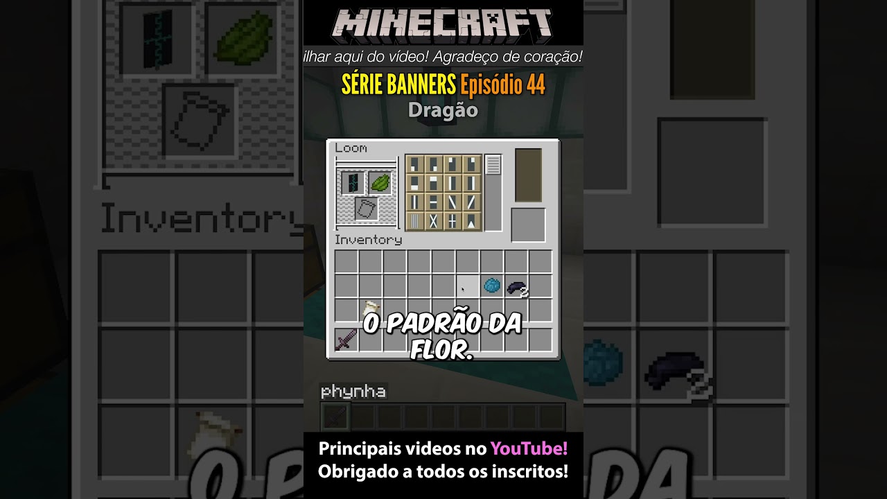 Série Banners - 44 - Dragão - TUTORIAL Como fazer banners no Minecraft!